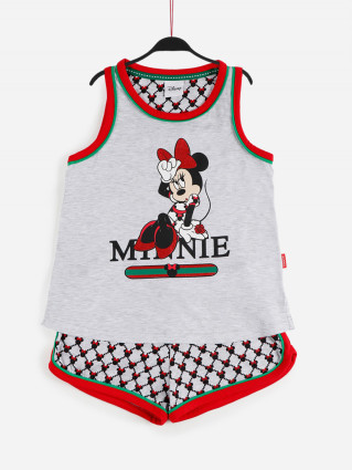 Комплект дитячий літній Twin Chica Minnie (майка+шорти) сірий, 12 років