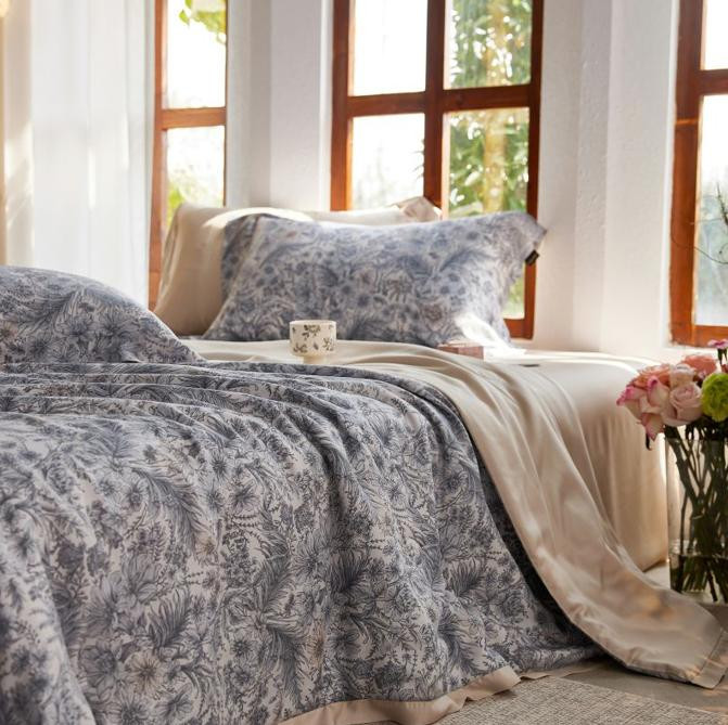 Постільна білизна з ковдрою "Inspired", бежево/сіра
