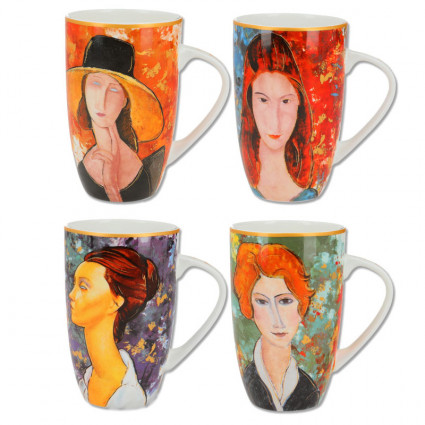 Набір із 4 чашок "Натхнення.А. Модільяні" 350 мл