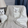 Плед дитячий з іграшкою "Котик" 85*95 см  беж