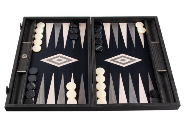 Нарди "Vavona" 48*30 дерево, чорно/сірі