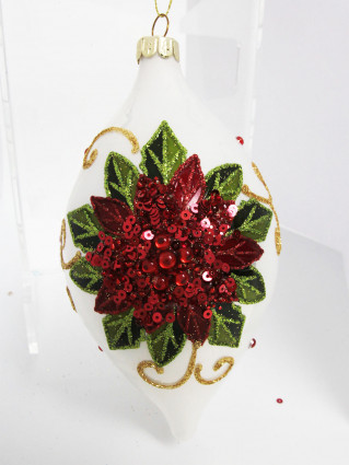 Сосулька С рождественским цветком, d-10 см