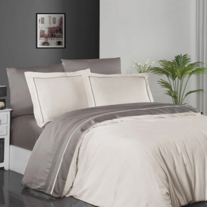 Постільна білизна "Serenity", крем/сірий