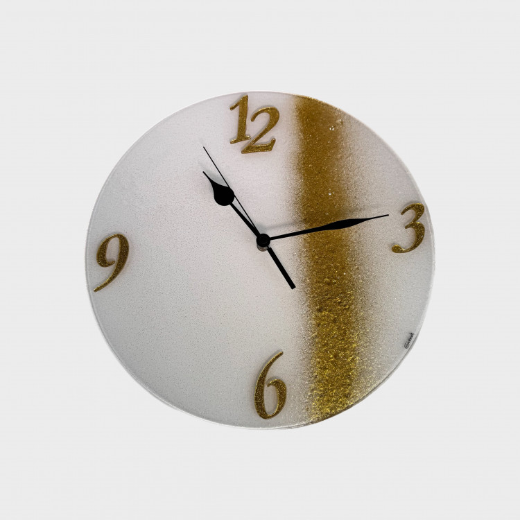 Настінний годинник "Graniglia" d-38, круглий, колір біло/золотий