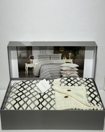 Плед з наволочками "Multi", беж/антрацит