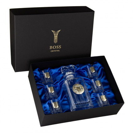 Набір келихів для горілки з декантером "Тризуб" 7 предметів