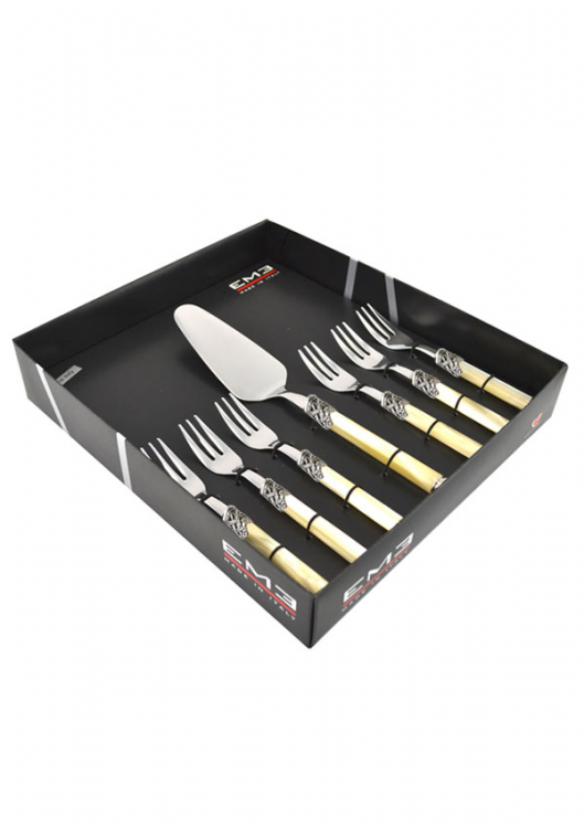 Набір для торта Ginevra 7 предметів, кремовий.