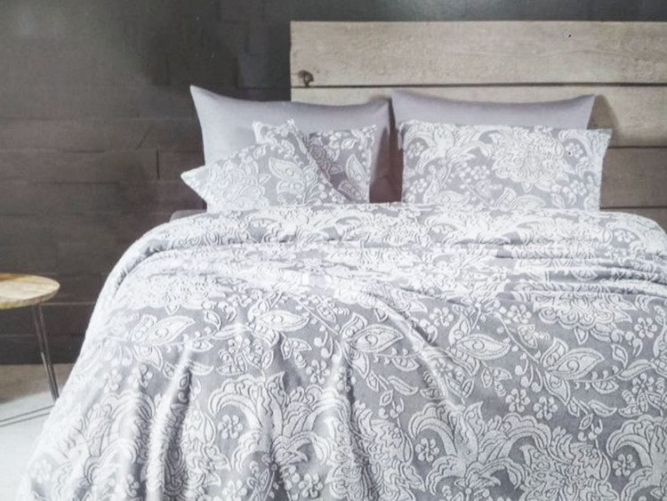 Простыня махровая Flavia, светло-серая