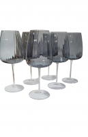 Набір келихів для вина OPIUM 6 предметів, димчасті