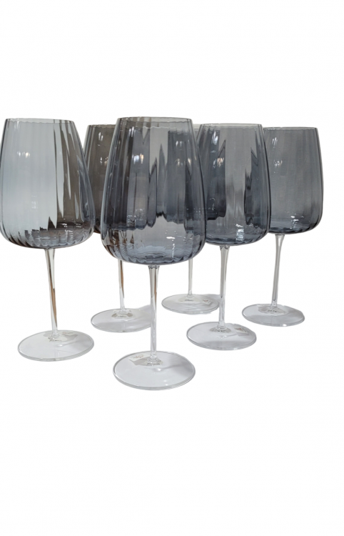 Набір келихів для вина OPIUM 6 предметів, димчасті