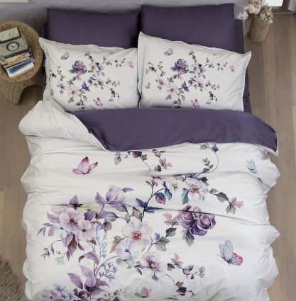 Постільна білизна "Martina", біло/фіолетова