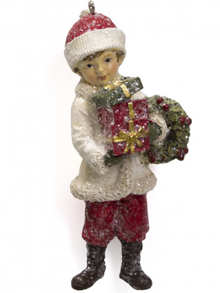 Підвіска Хлопчик з подарунками, h-11см