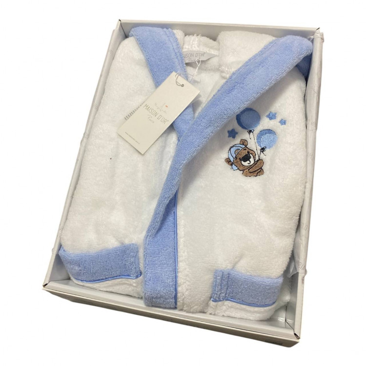 Халат дитячий "Star" біло/блакитий