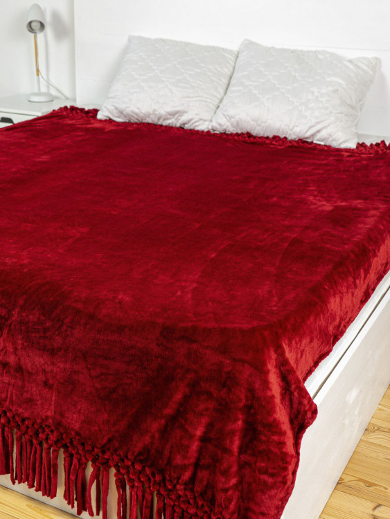 Плед Nappa soft евро бордо