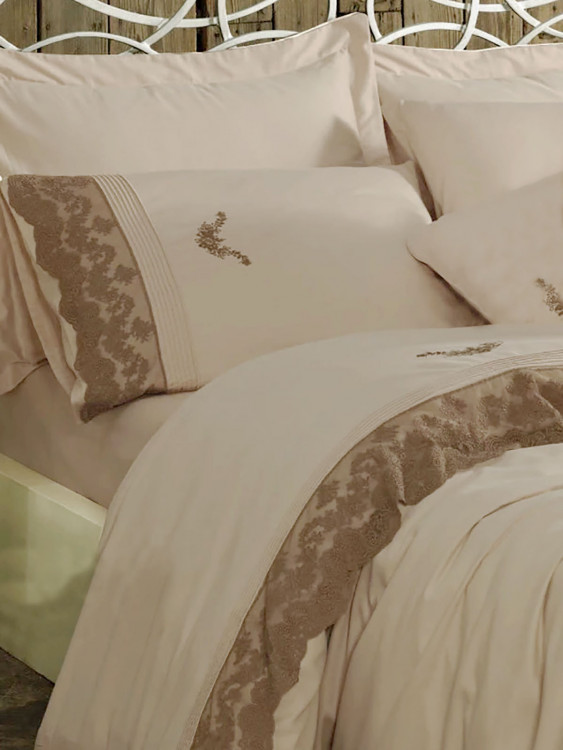 Постельное белье Helena евро, бежевое