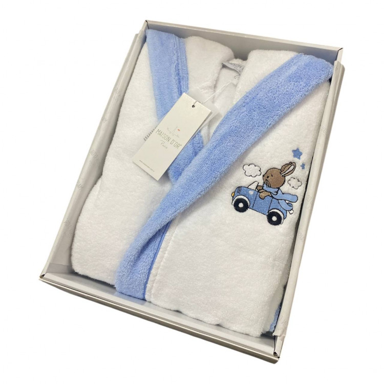 Халат дитячий "Star", біло/блакитний