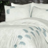 Постільна білизна з вишивкою Belissa Feathers  крем/сірий