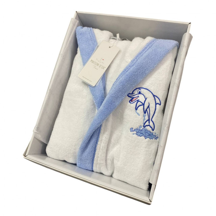 Халат дитячий "Star" біло/блакитний