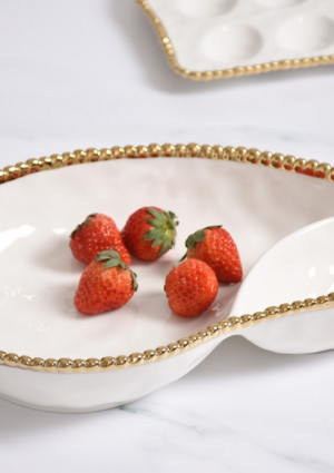 Менажниця 2 секції "Golden Salerno" l-35,  колір біло/золотий