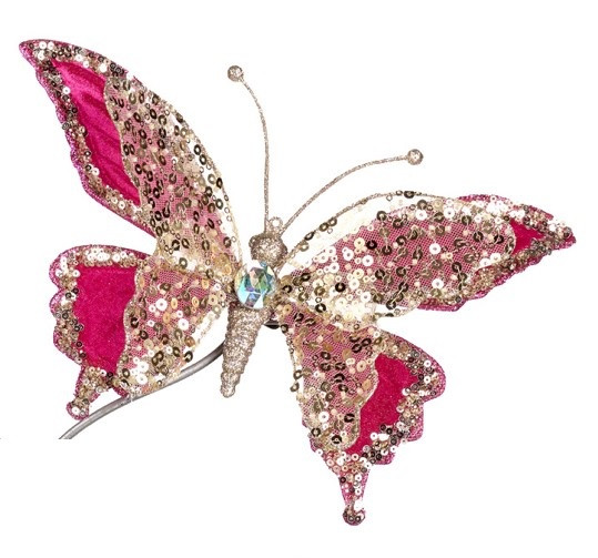 Прищіпка "Метелик" d-24, малинова