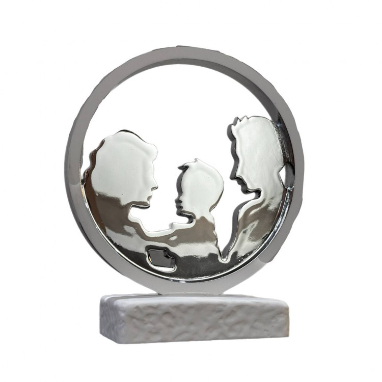 Статуетка "Сім'я " h-12, колір біло/срібний