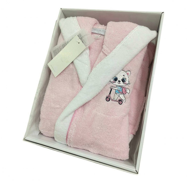 Халат дитячий "Star", рожево/білий