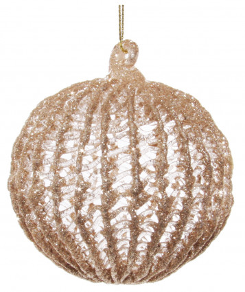Шар новогодний Spun d-8см глиттер шампань