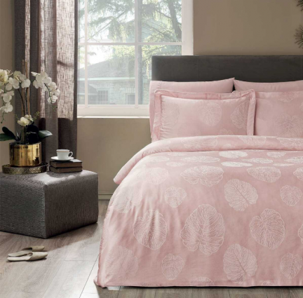 Постільна білизна з вишивкою Lidia,євро пудра