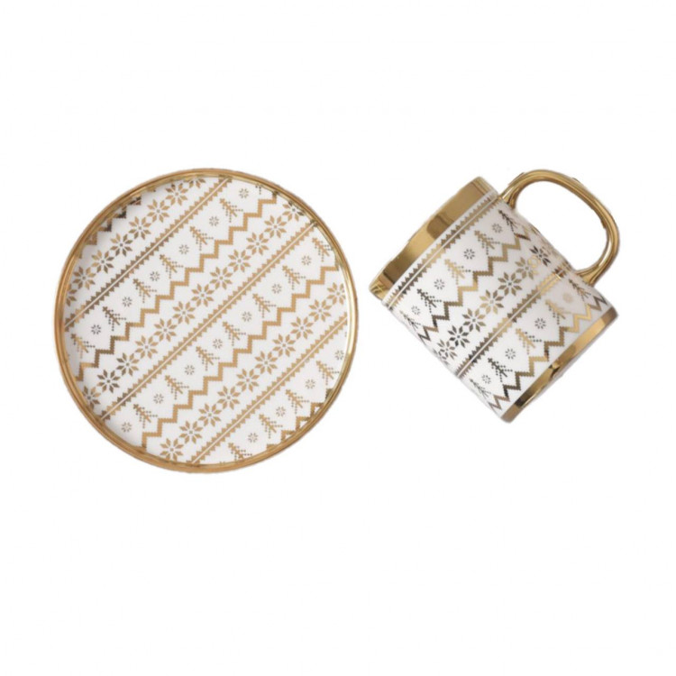 Тарілка "Christmas Tree" d-18, колір біло/золотий