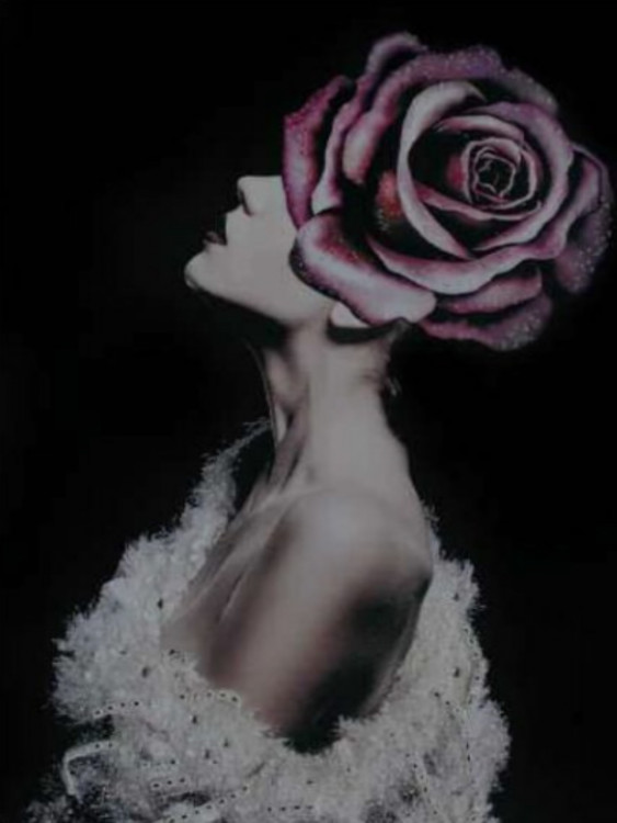 Картина "Дівчина з трояндою", 80*120 см