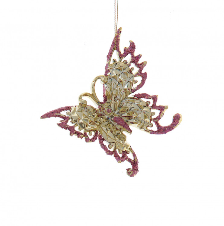 Підвіска "Метелик", колір рожево/золотий