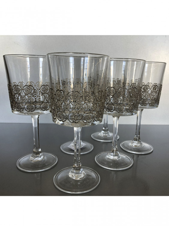 Келихи для червоного вина "White roses" 6 предметів, h-19