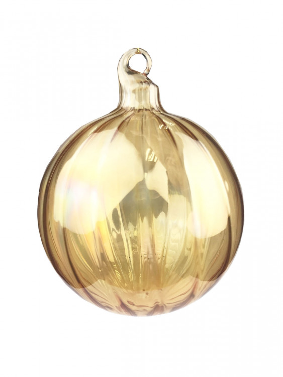 Шар новогодний прозрачый d-10см янтарный