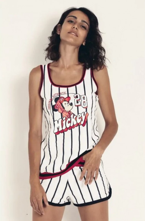 Домашній комплект жіночий Tirantes Mickey (майка + шорти) білий, розмір  XS