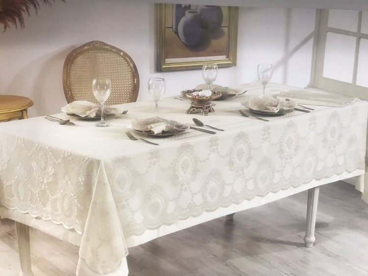 Скатертина з серветками Marinella, бежевий