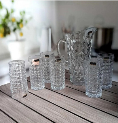 Набір келихів для води з глечиком "Diamond" 7 предметів