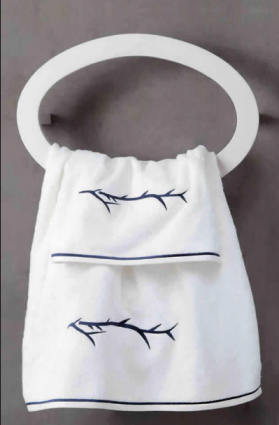 Набір рушників з вишивкою Pixel, білий/синій