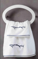 Набір рушників з вишивкою Pixel, білий/синій