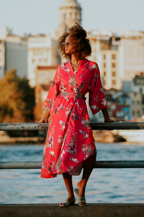 Халат "Hot Periwinkle", червоний