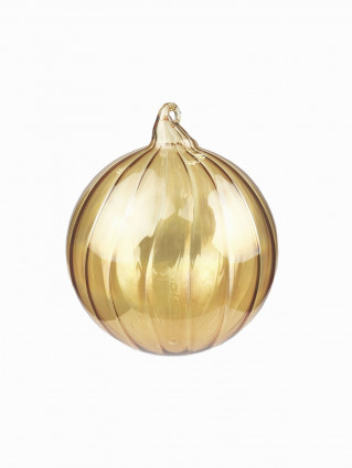 Шар новогодний прозрачый d-12см янтарный