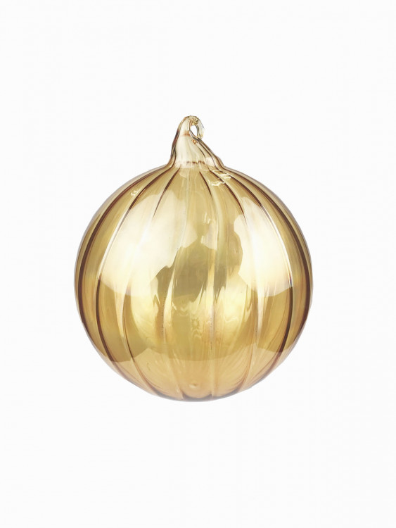 Шар новогодний прозрачый d-12см янтарный