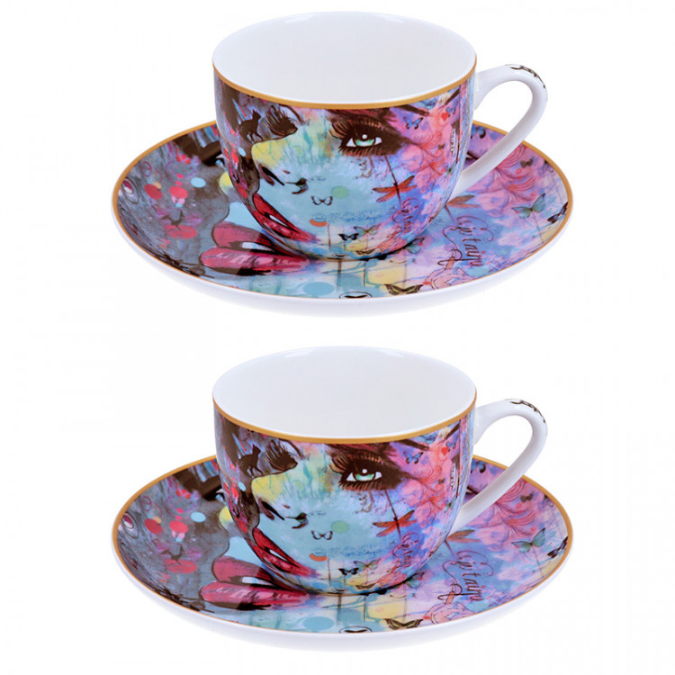 Набір чашок з блюдцем Луї Джовер на 2 персони (250мл)