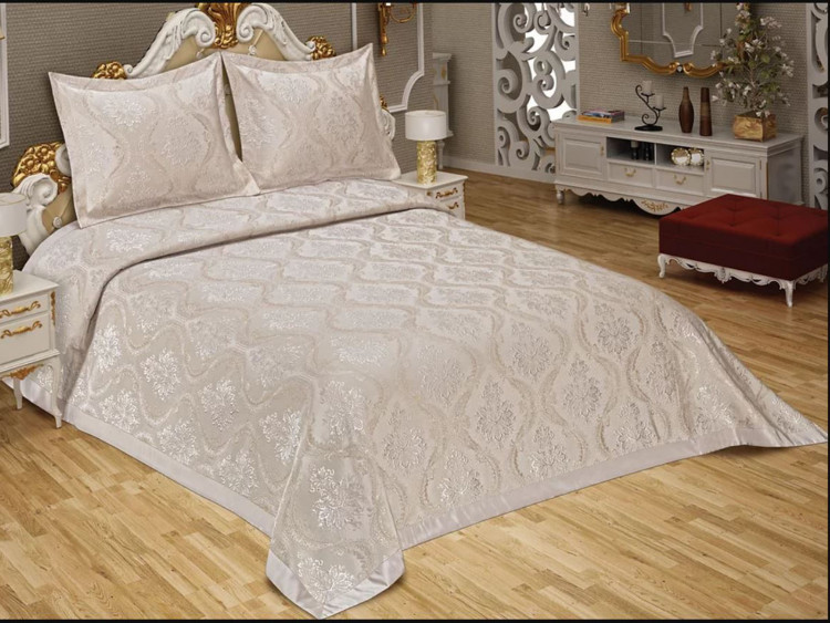 Покрывало з наволочками Kabartma 3 предмета, кремовый