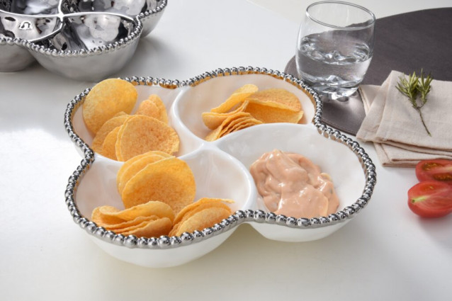 Менажниця 4 секції "Salerno", колір срібло