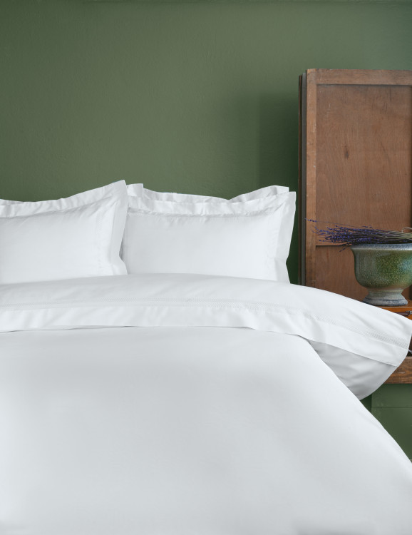 Постільна білизна з вишивкою "Chevron 300TC", білий