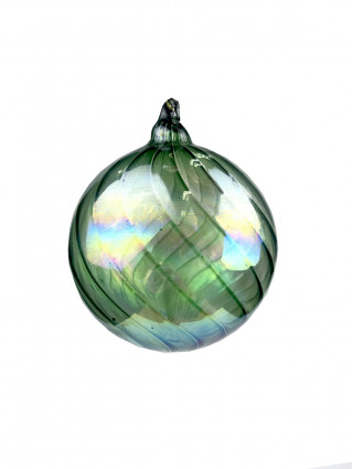 Шар новогодний прозрачый d-8 зелёный-хамеллион