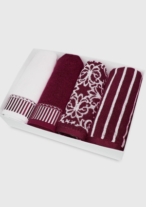 Набор полотенец Casablanka, 4шт 40х60см  бордо