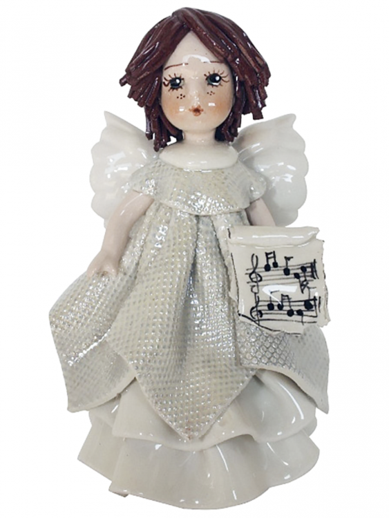 Статуетка "Ангел-брюнетка з нотами"