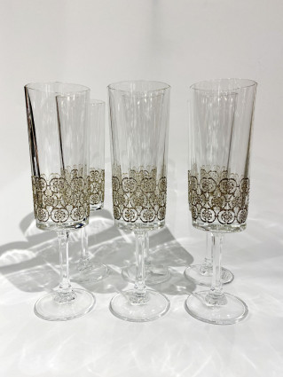 Келихи для шампанського "White roses" 6 предметів, h-23,5