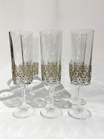 Келихи для шампанського "White roses" 6 предметів, h-23,5